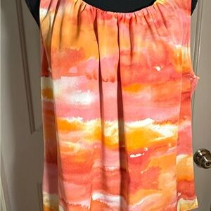 Women's Sleeveless Orange and Pink Top